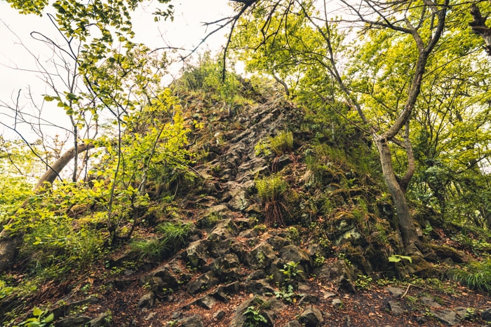 Der Weg hinauf ist grob erkennbar