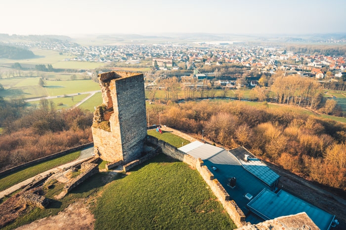 Ausblick auf die Burgruine und Volkmarsen