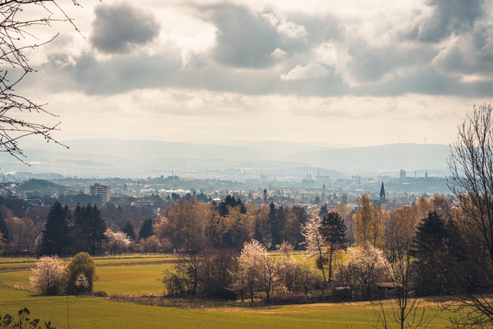 Ausblick auf Kassel von der Rasenallee Ausblick auf Kassel von der Rasenallee