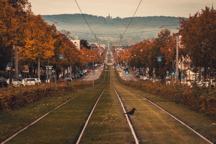 Blick von der Wilhelmshöher Allee Richtung Herkules